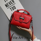 Túi xách đeo chéo nữ (Đen đỏ) - Netmode - T30